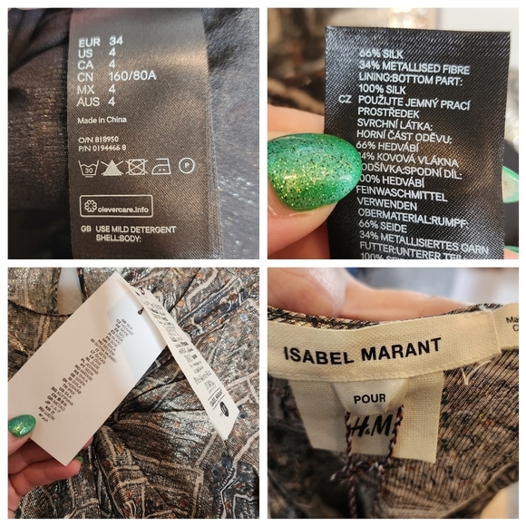 NWT Isabel Marant × H&M Silk mini dress. Cutout elastic back. Size 4. - Picture 4 of 17